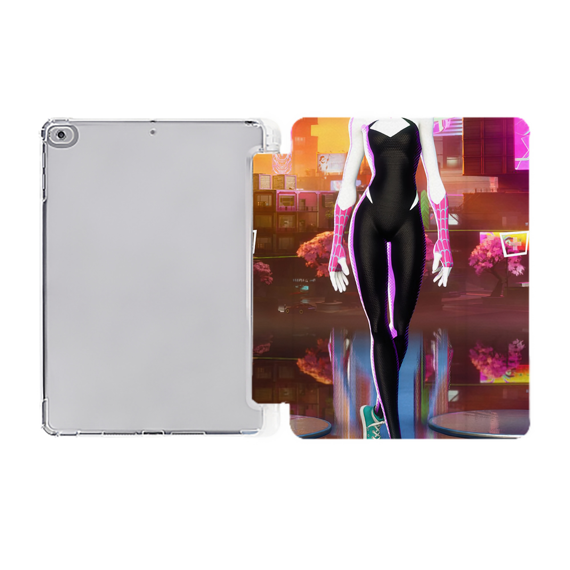 （画像用） Spider Man スパイダーマン IPad ケース ペン収納付き 三つ折りスタンド PUレザー×シリコン 対応機種9.5/10.5/10.9インチ